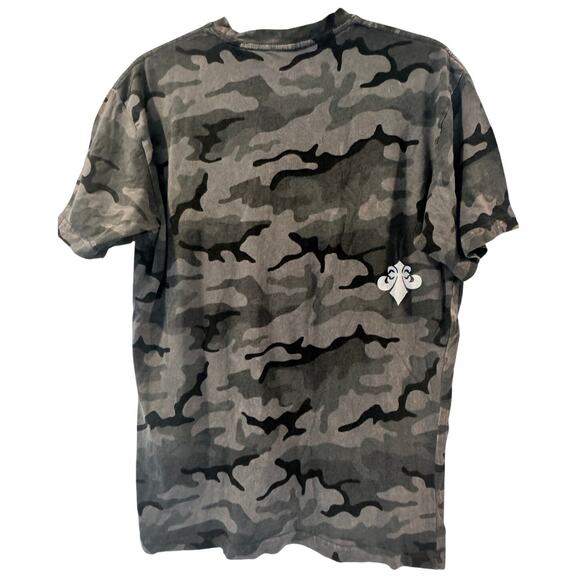 Affliction Primal Tech Lava Wash Camo Tshirt Lrg Gothic Chain Skull Death Eyes - Picture 3 of 4